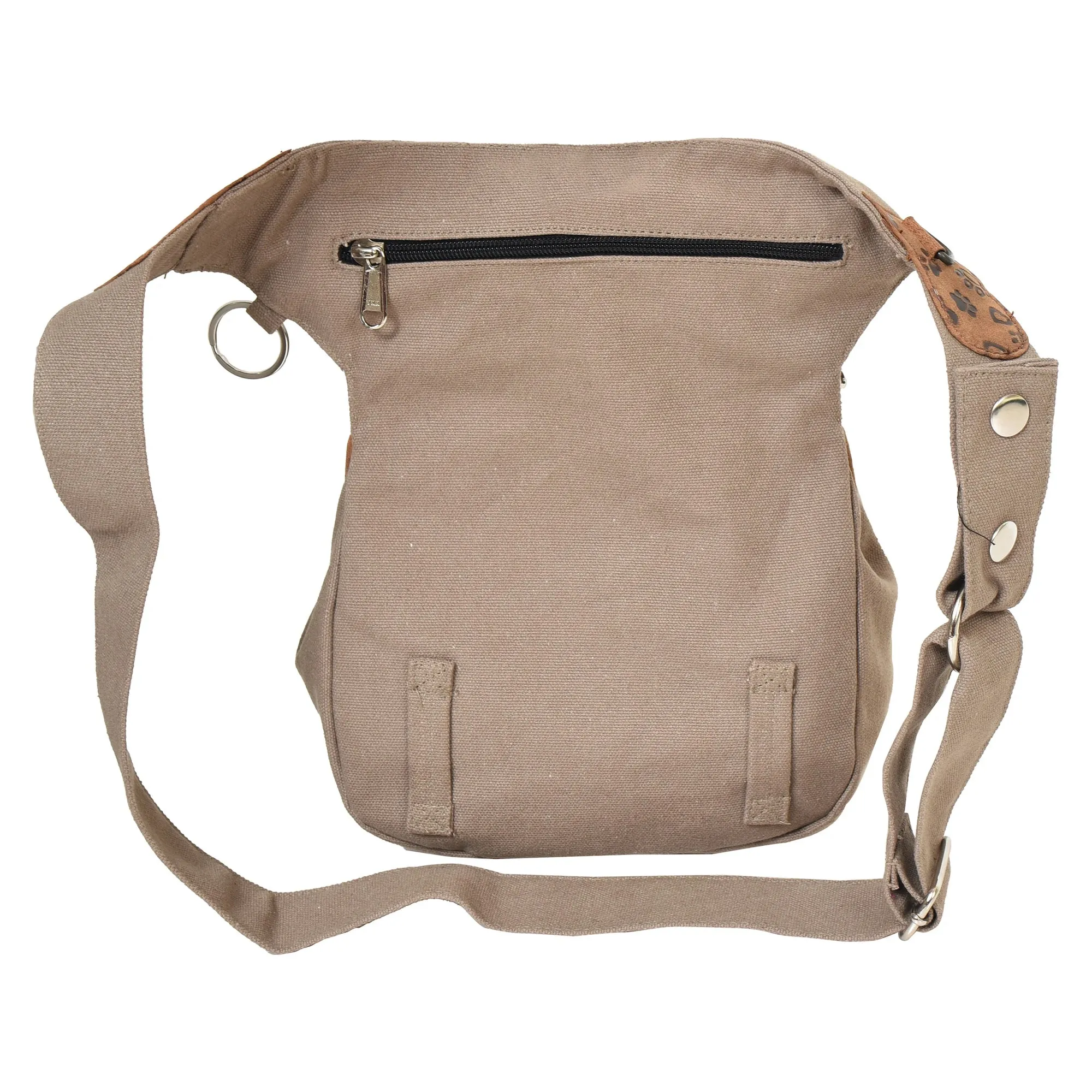 Gassi-Tasche Leder Vintage mit Prgung aus Wildleder - NJ-Hannover HS 4803