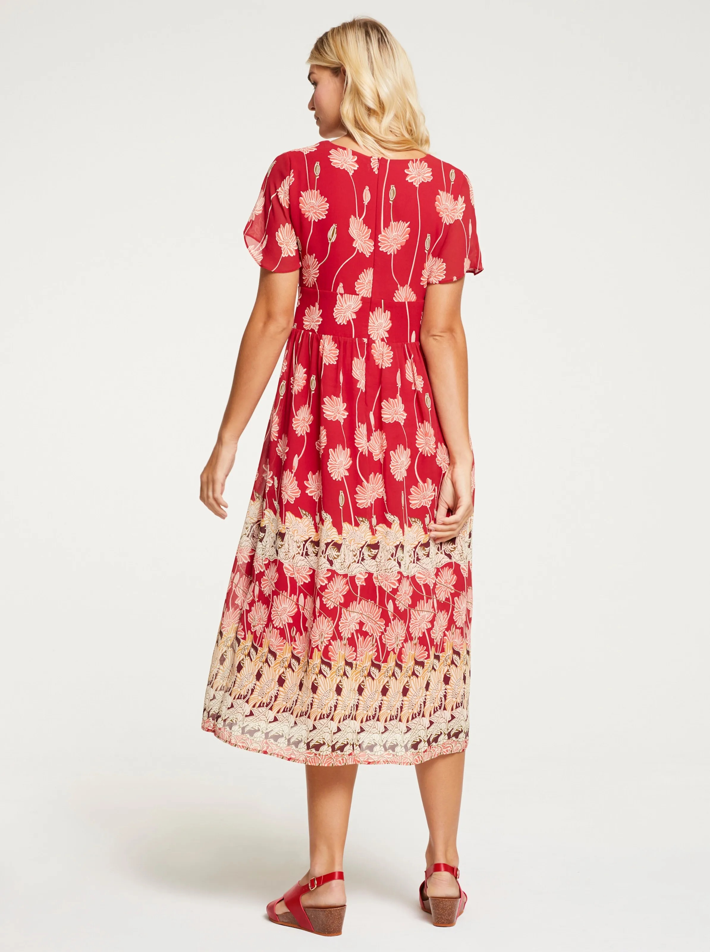 heine Druck-Kleid in rot