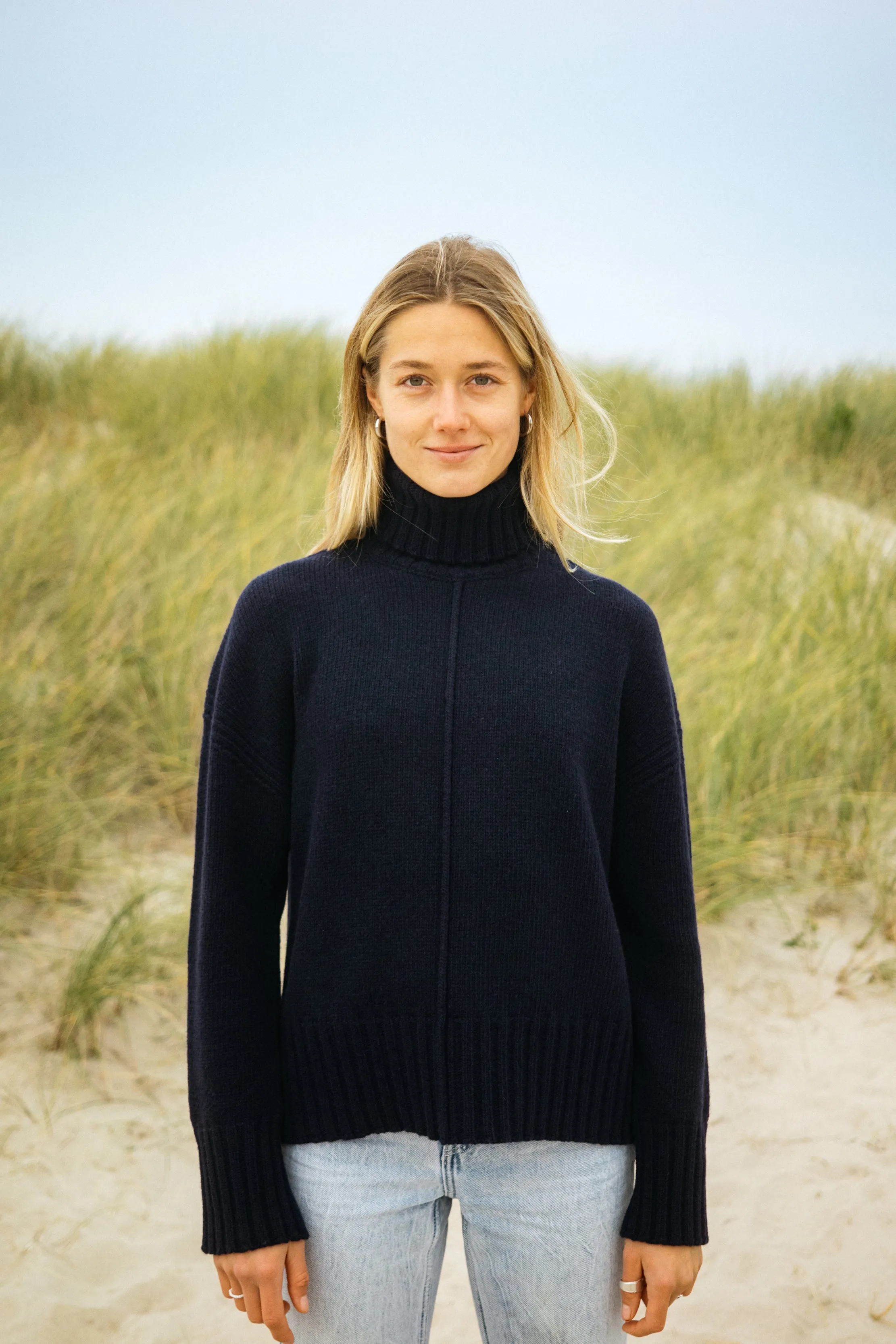 Wollstrick Rollkragenpullover Koli Dunkelblau